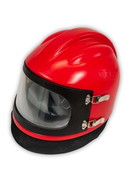 Kask do piaskowania RED 2 z nylonową kurtką