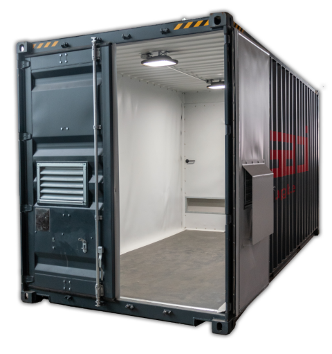 BASIC ONE - Pískovací kontejner 20 stop - HIGH CUBE