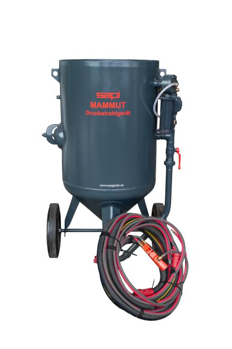 Mammut“ 200 l BASIC mit Ein - Auslassventil + 10M Strahlschlauch + Carbid Venturi-Strahldüse