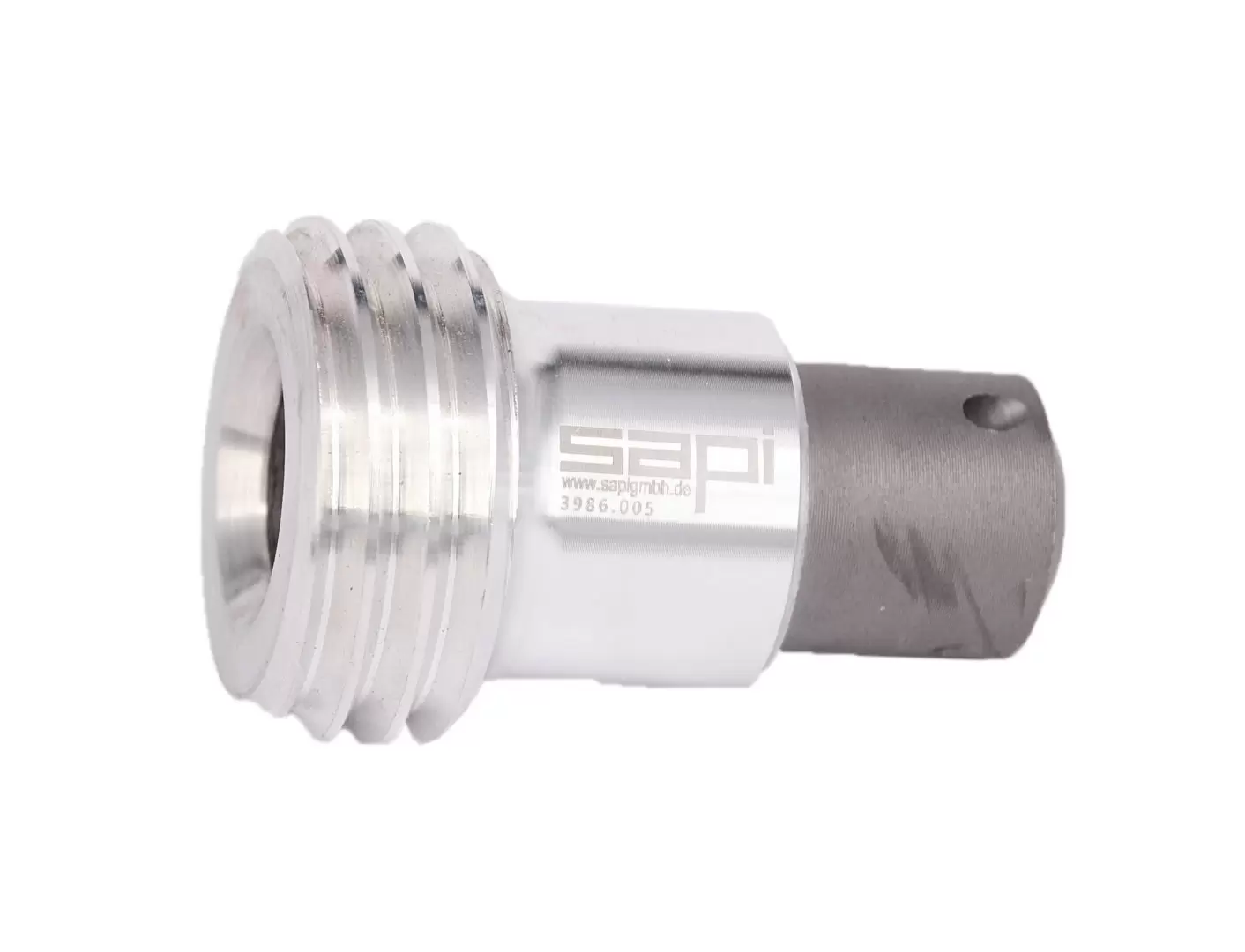 Angle sandblasting nozzle head with 3 exhaust openings