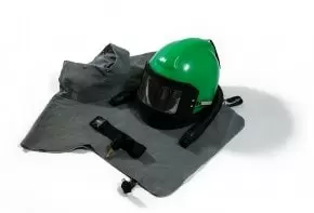 NOVA 2000 sandblasting helmet with leather jacket