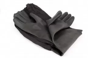 Rubberen handschoenen met brede manchetten (straalhandschoenen)