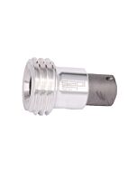 Angle sandblasting nozzle head with 3 exhaust openings