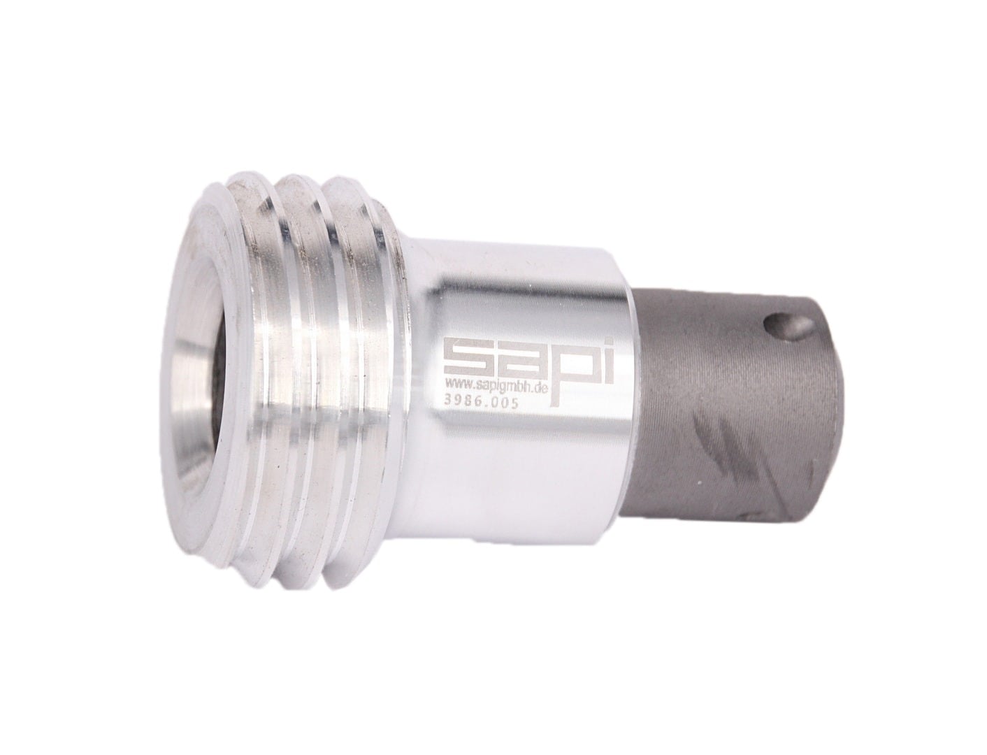 Angle sandblasting nozzle head with 3 exhaust openings