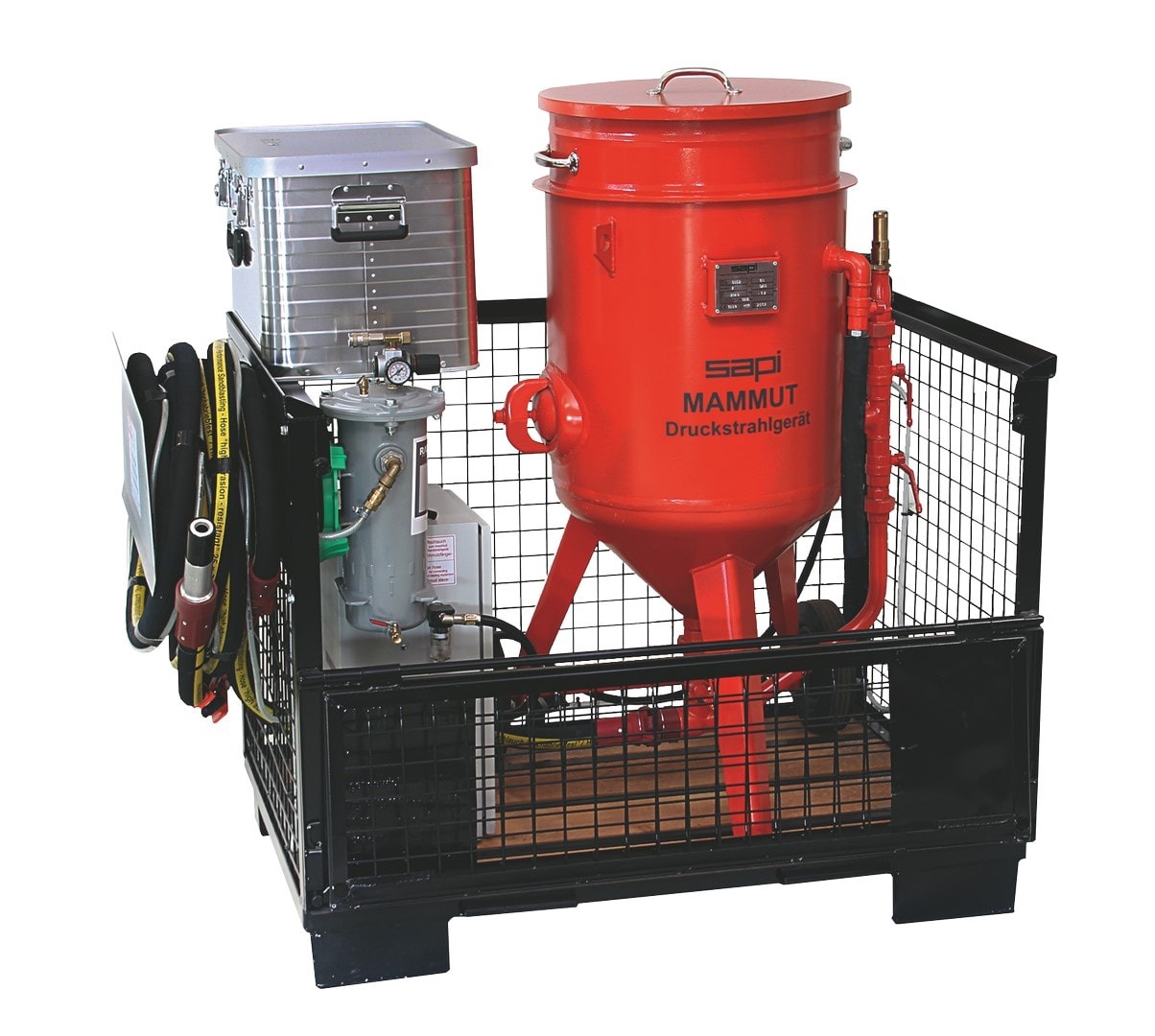 Mammut 100 L" drukstraalunit complete set gemonteerd in gaasbox