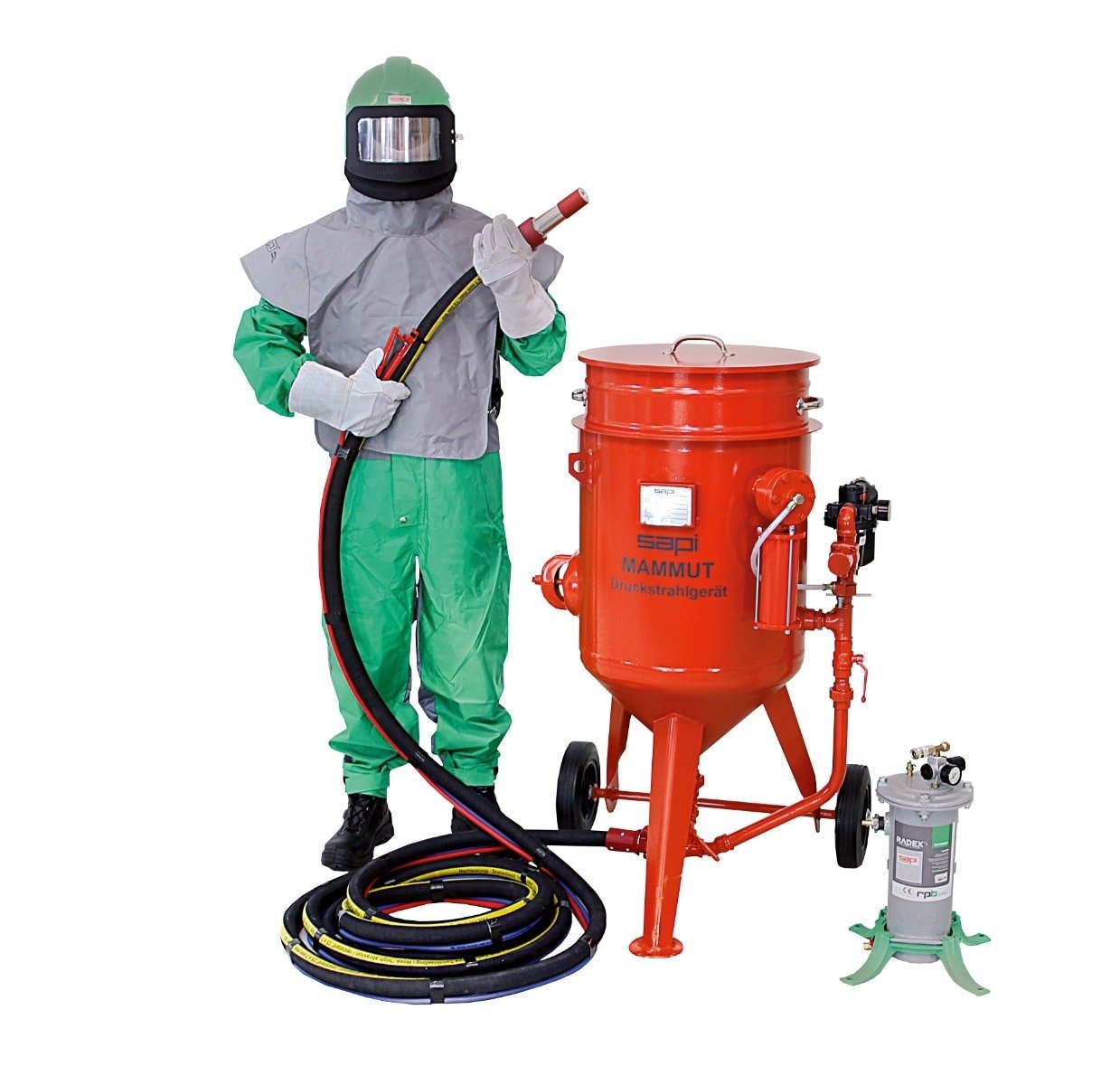 Niederdruckstrahlgerät "Mammut 100 l" | Ein-/Auslassventil | druckgeregelt | Black Friday Deal