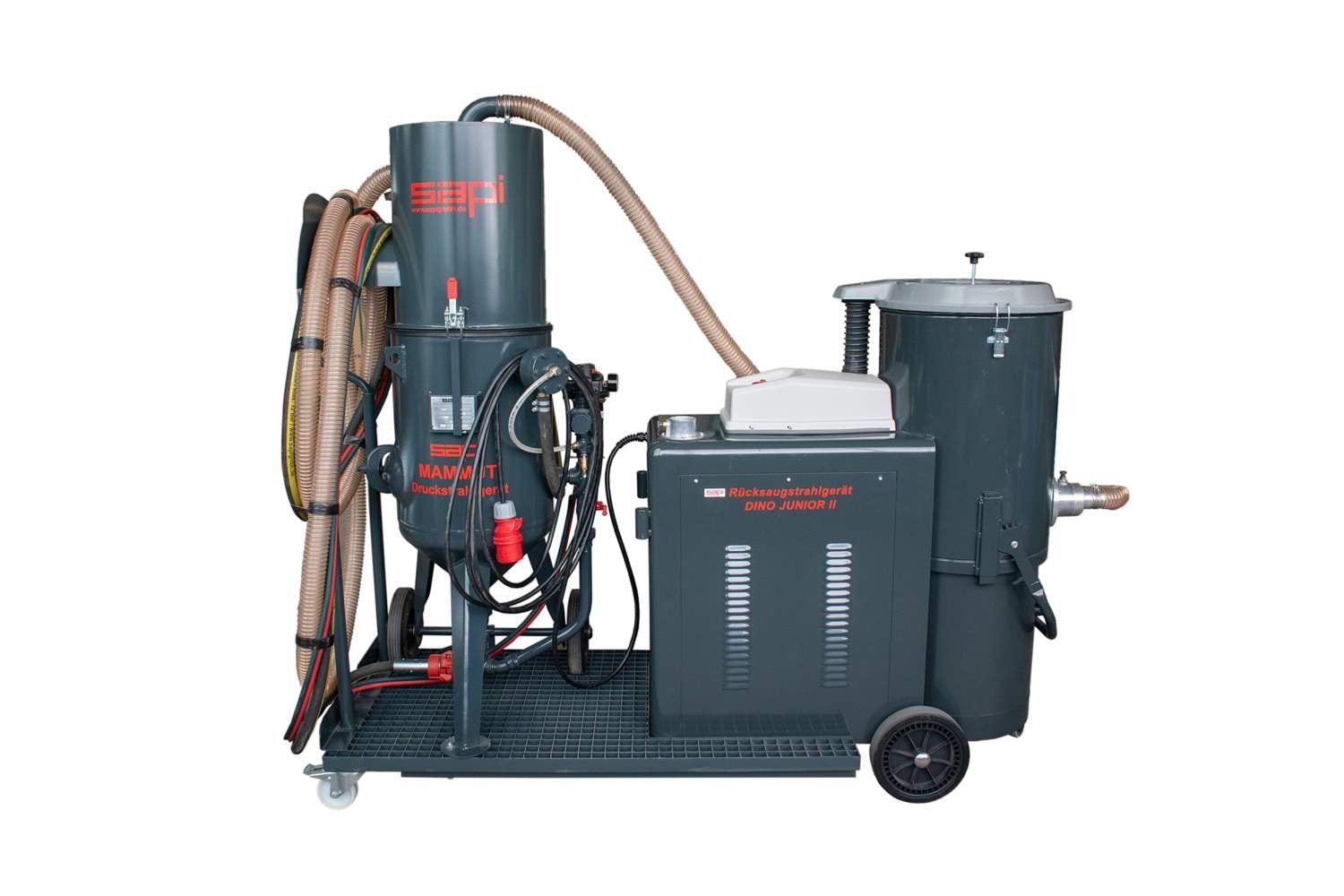 Pressure vaccum suction dust-free sandblasting device "Dino-Junior II"