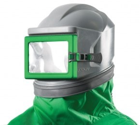 Strahlhelm Nova 1 mit Lederjacke