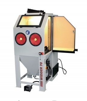 Widder 70 | Injector sandblasting cabin | integrated cartridge filter system